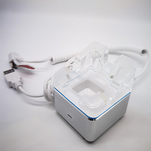 Розничные магазины ABS Металлический акриловый настольный счетчик Держатель охранной сигнализации Противоугонная подставка для телефонов с зарядным кабелем